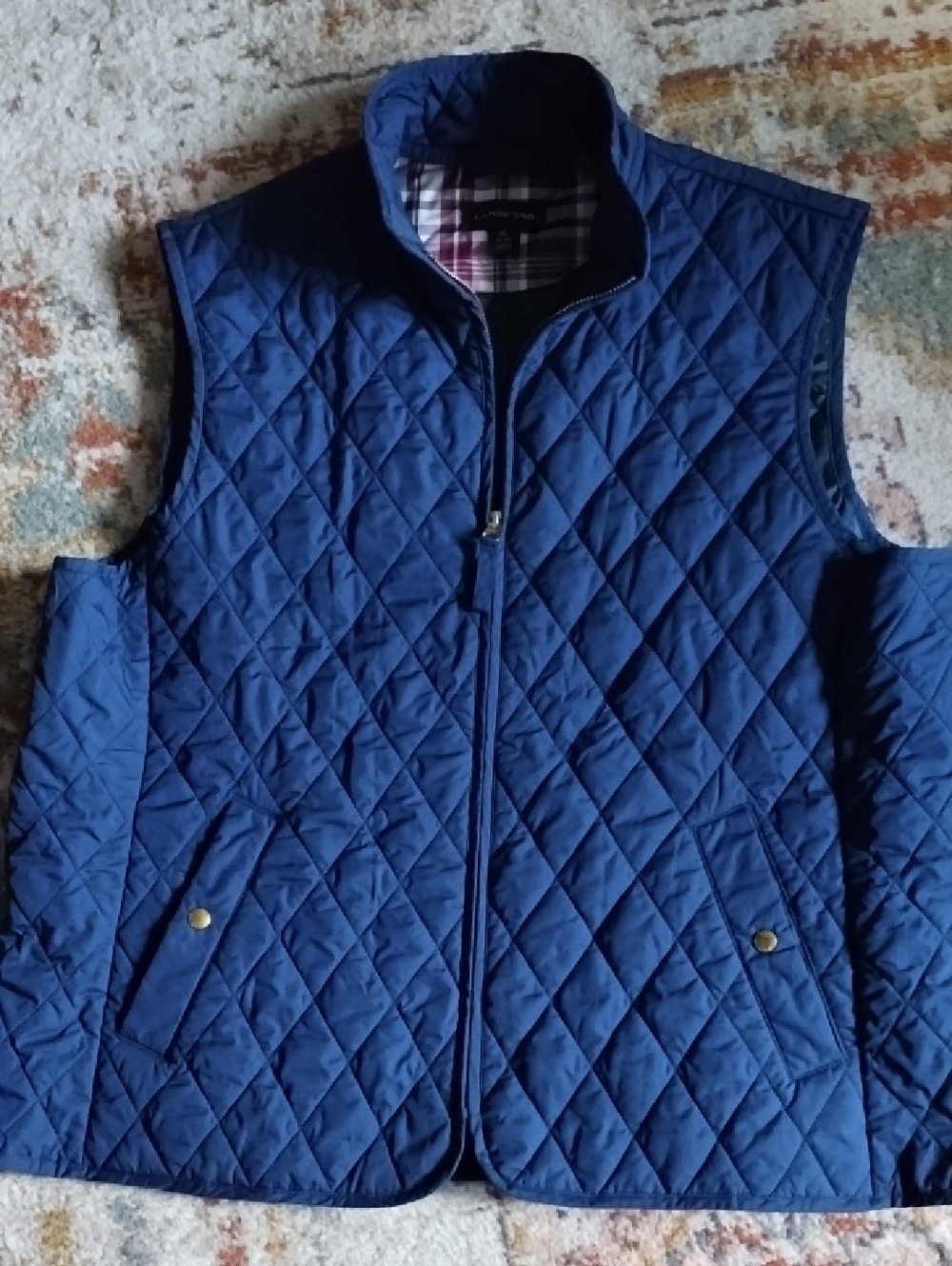 Lands' End Quilted Blue Women's Vest